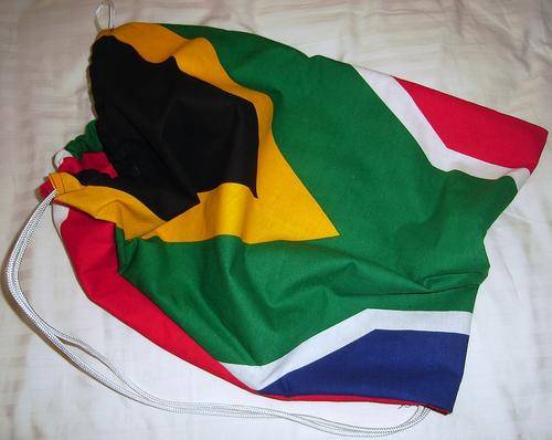 MARYKAY - 2010 FIFA SOCCER WORLD CUP PROUDLY SOUTH AFRICAN FLAG - TOGGLE DRAWSTRING BAG