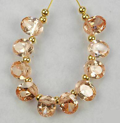 MARYKAY - NATURAL FACETED OVAL MORGANITE GEMSTONE BEADS