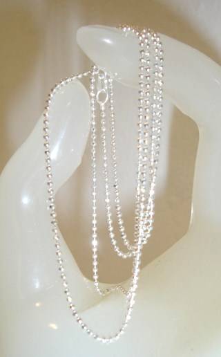 MARYKAY - ITALIAN .925 STERLING SILVER DIAMOND CUT BALL CHAIN NECKLACE 50