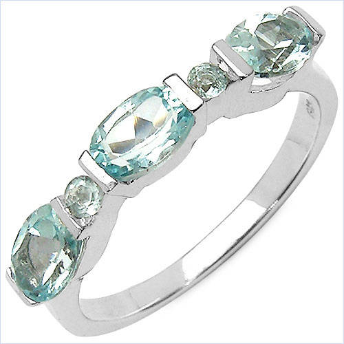 MARYKAY - NATURAL 2.05ctw CT BLUE TOPAZ GEMSTONE RING IN STERLING SILVER - NOVEMBER BIRTHSTONE 7/0