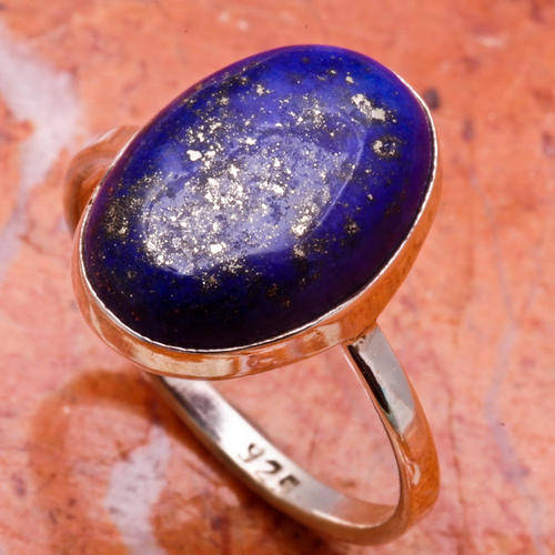MARYKAY - NATURAL BLUE LAPIS LAZULI SILVER GEMSTONE RING - SOLID STERLING SILVER