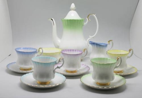 Royal Albert Rainbow Pattern Part Coffee Set.