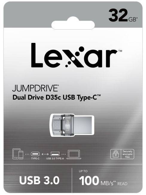 Lexar 32GB JumpDrive Dual Drive D35c USB 3.0 Type-C ***WOW***
