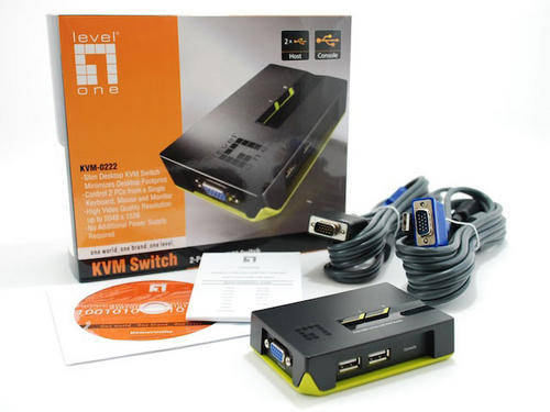 2 Port KVM Switch - Manage 2 Pc's (1 k.board & mouse) ***NO RESERVE***