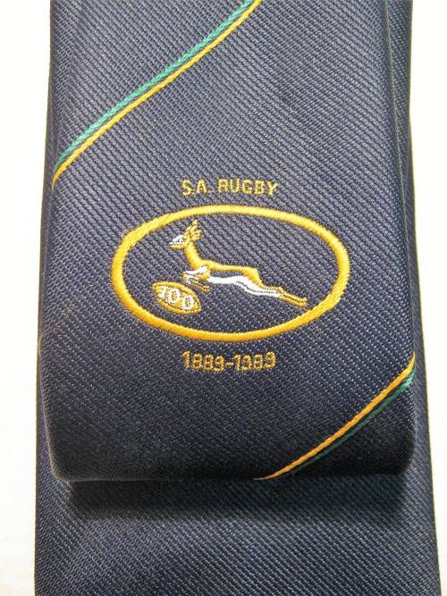 SPRINGBOK RUGBY 100 YEAR CENTENARY TIE 1889 - 1989 IN VERY GOOD CONDITION