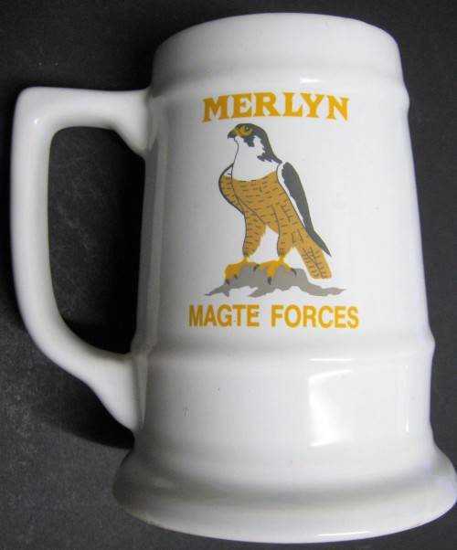 OLD SADF - SOUTH WEST AFRICA " MERLYN MAGTE, FORCES" BEER MUG WITH SOLDIERS NAME ON BOTTOM