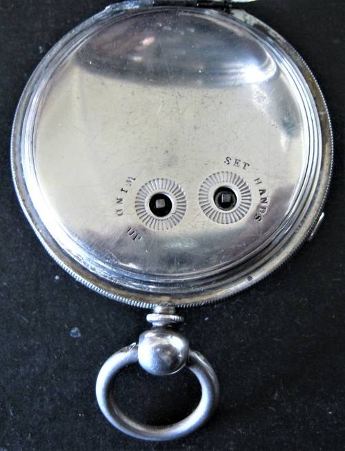 VINTAGE SILVER, CENTRE SECONDS CHRONOGRAPH WITH KEY, CIRCA 1889 - 59 MM WIDE SEE DESCIPTION BELOW