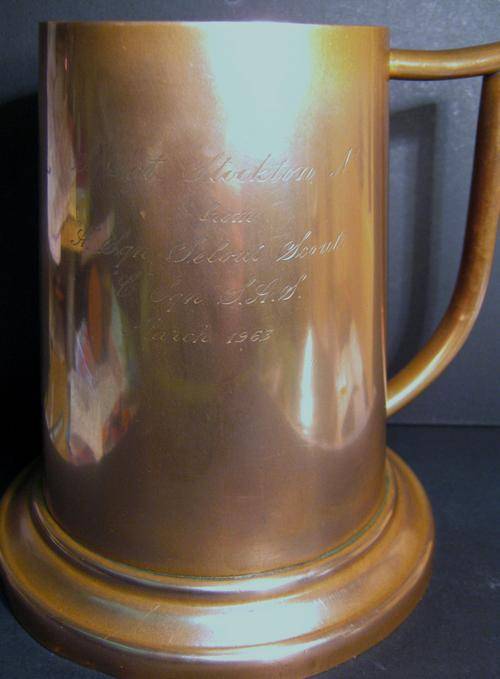 RHODESIAN SELOUS SCOUTS AND S.A.S. LARGE COPPER PRESENTATION MUG TO S/SGT N. STOCKTON