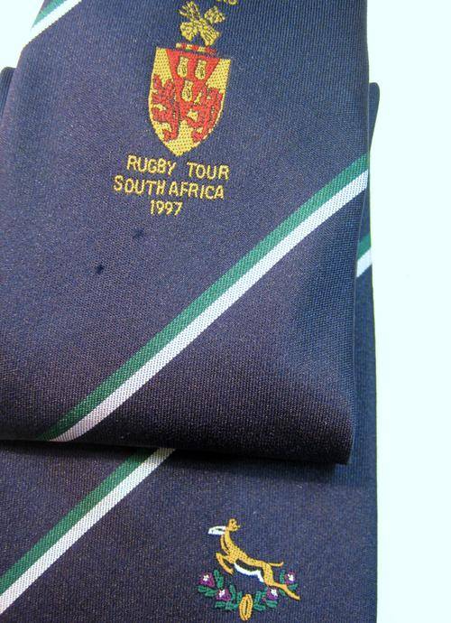 1997 WATFORD BOYS GRAMMAR SCHOOL RUGBY TOUR TO SOUTH AFRICA TIE - IN ITS WRAPPER