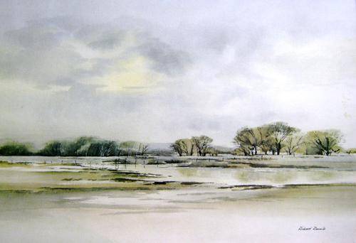 ORIGINAL RICHARD RENNIE WATERCOLOUR 400mm x 600mm - FRAMED UNDER GLASS IN GOOD CONDITION