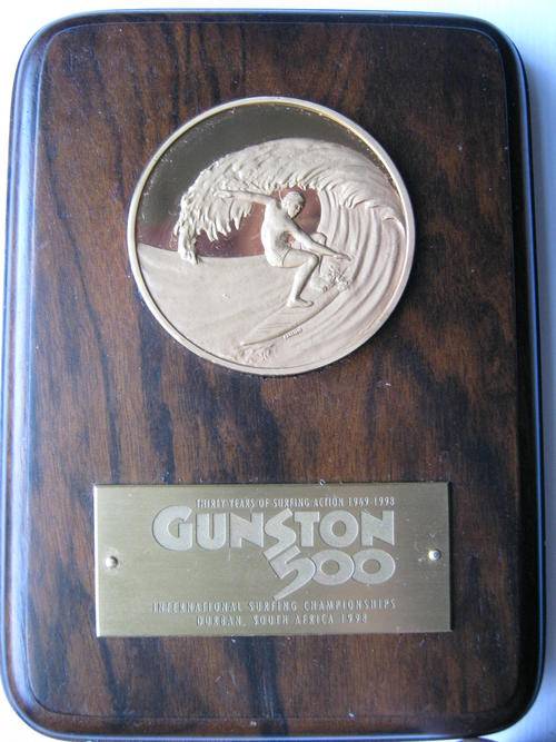 1998 "GUNSTON 500" INTERNATIONAL SURFING CHAMPIONSHIPS TROPHY - Durban South Africa -  V Collectable