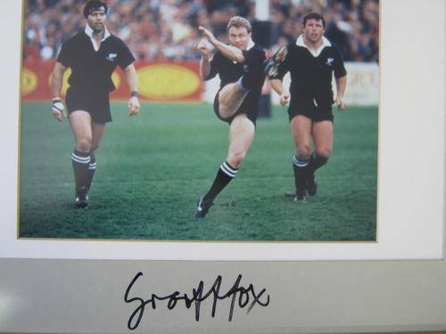 SIGNED PHOTO OF GRANT FOX - FRAMED AND UNDER GLASS - Very good condition