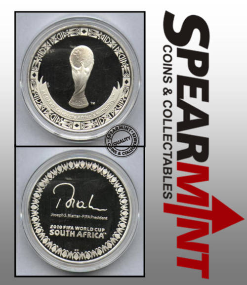 Silver Proof - 2010 FIFA World Cup Crown Size Medallion - Signature #75/5000