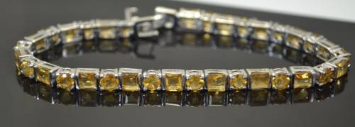 GENUINE CITRINE 925 SILVER BRACELET