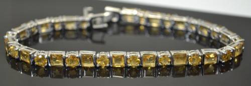 GENUINE CITRINE 925 SILVER BRACELET