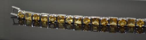 GENUINE CITRINE 925 SILVER BRACELET