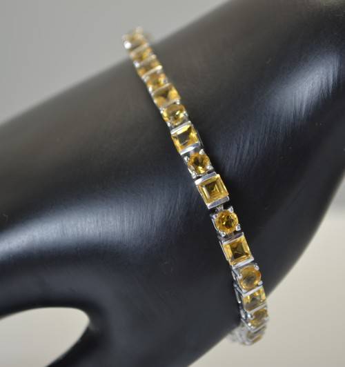 GENUINE CITRINE 925 SILVER BRACELET