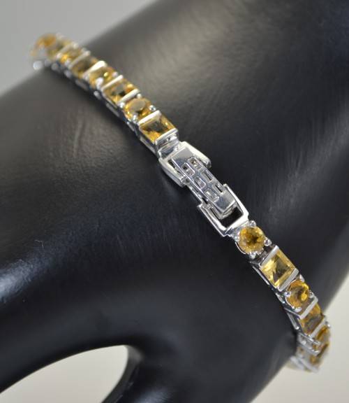 GENUINE CITRINE 925 SILVER BRACELET