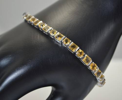 GENUINE CITRINE 925 SILVER BRACELET