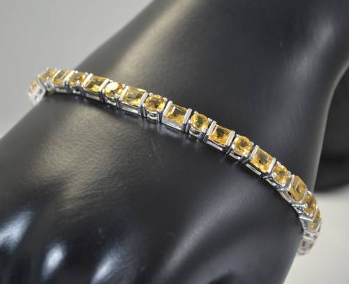 GENUINE CITRINE 925 SILVER BRACELET