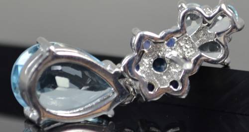 REAL TOPAZ AND SAPPHIRE 925 SILVER EARRINGS