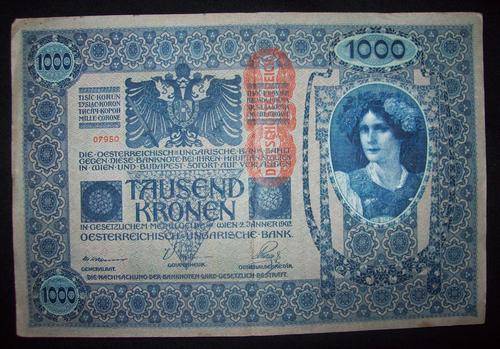 WOW - 108 YEAR OLD - GERMAN AUSTRIA  1000 KRONEN
