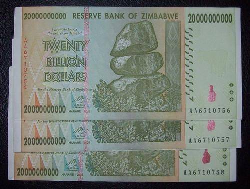 ***** TWENTY BILLION ZIM  DOLLARS - 3 NOTES IN SEQUENCE *****