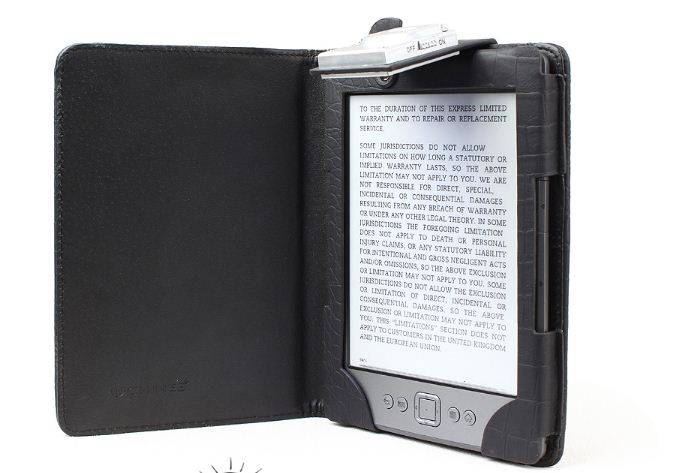 PROTECTIVE CASE WITH LIGHT for Amazon Kindle e-Book Reader - BLACK