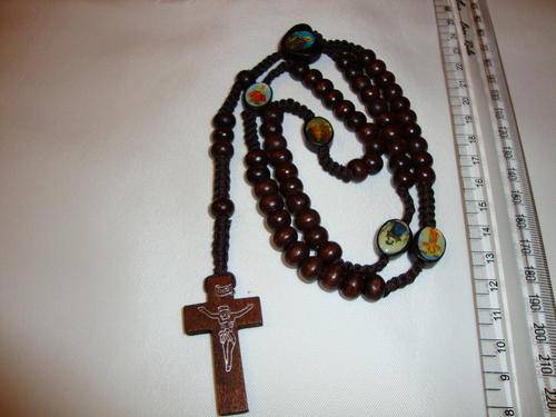 "Christian" Varnished Wooden Bead Rosary