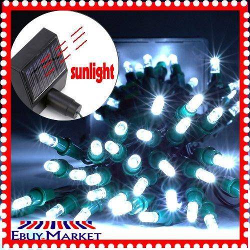 "NEW STOCK" BEAUTIFULL **SOLAR POWERED > WHITE< FAIRY LIGHTS**1 X 12m LENGTH - 100 LED LIGHTS