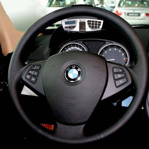 HANDS FREE S/WHEEL BLUETOOTH CAR KIT MP3 FM TRANSMITTER DETACHABLE EARPIECE "Brand New "
