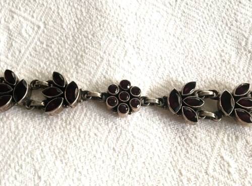 Silver Garnet Bracelet