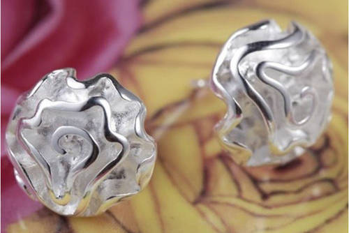 Silver 925 Rose Earrings