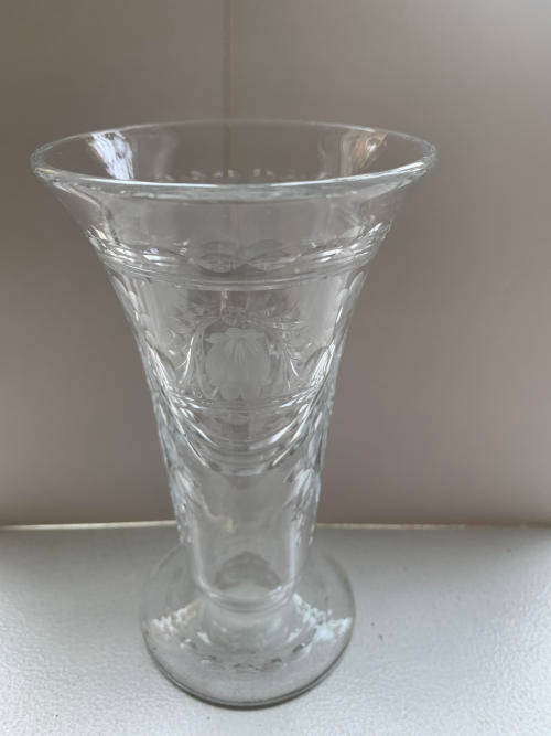 Etched Glass Vase