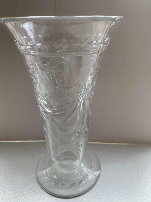 Etched Glass Vase
