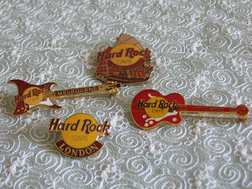Set of Hard Rock Brooches and Pin