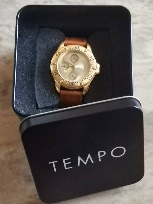 $$$BARGAIN$$$ MENS GOLD PLATED TEMPO WATCH WITH ORIGINAL BOX