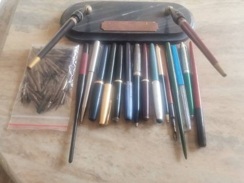 HUGE COLLECTION OF VINTAGE PENS AND WRITING ACCESSORIES ALL FOR 1 BID