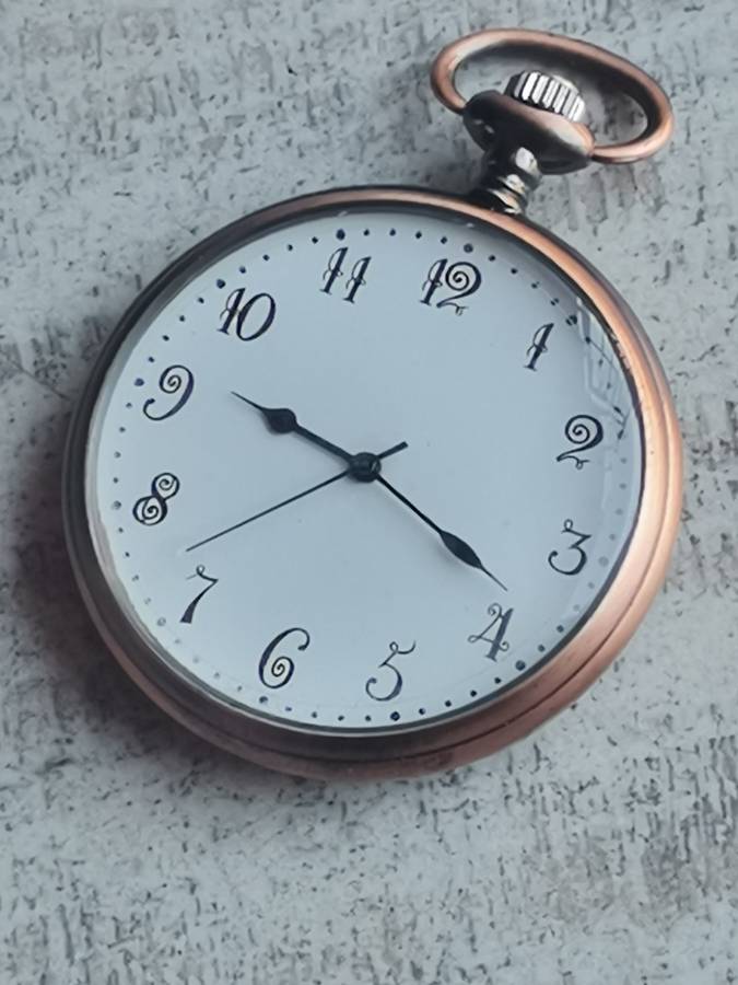 MENS POCKET WATCH IN DISPLAY BOX IN GOOD WORKING CONDITION