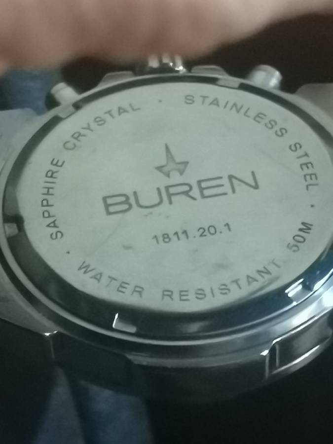 BUREN SPORTSTAR CLASSIC MENS STAINLESS STEEL WATCH IN EXCELLENT WORKING CONDITION