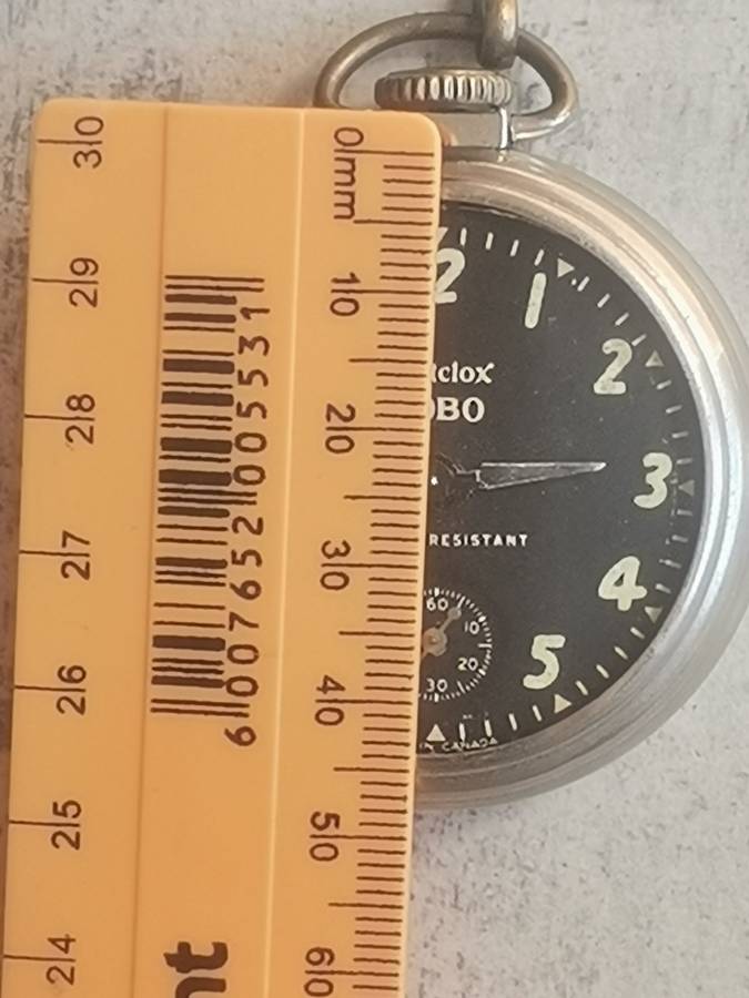 VINTAGE WESTCLOX ZOBO POCKET WATCH WITH SUB-SECONDS MADE IN CANADA IN EXCELLENT WORKING CONDITION