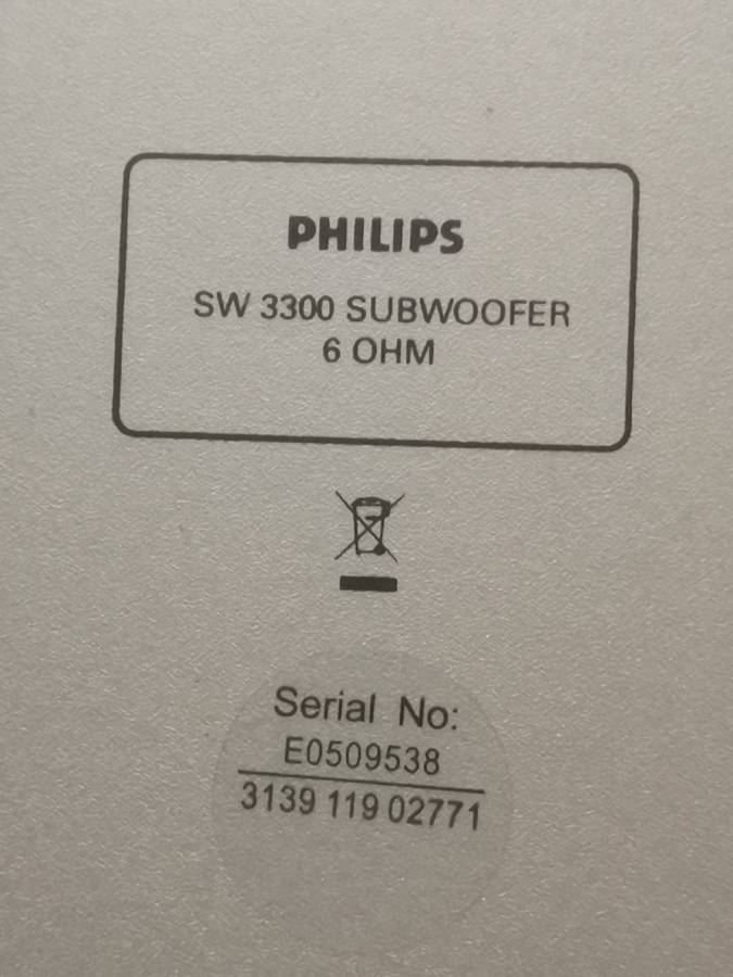 PHILIPS HTS3300 DVD HOME THEATRE SYSTEM