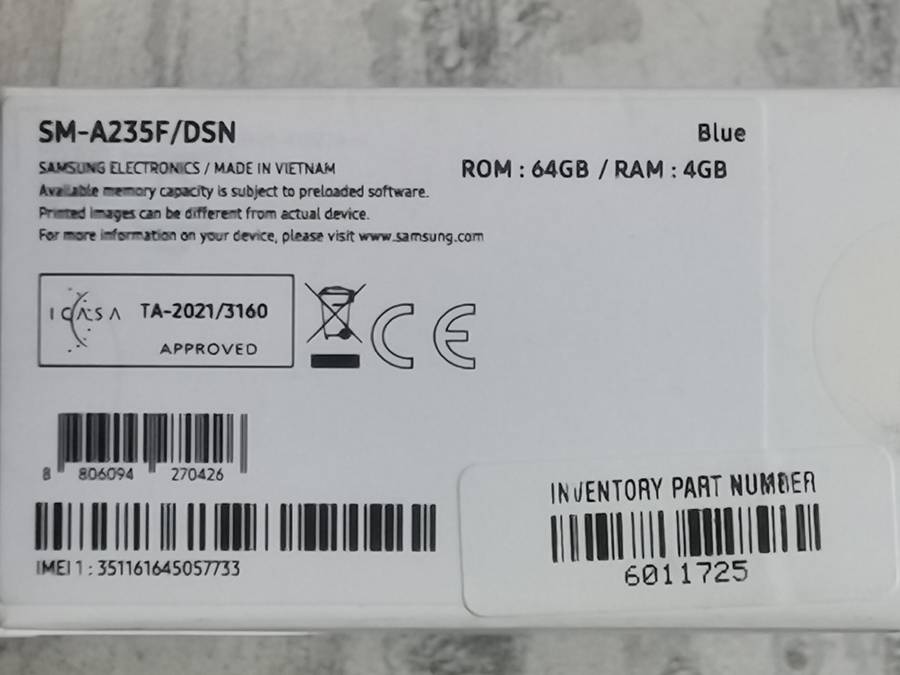 SAMSUNG GALAXY A23 DUAL SIM CELLPHONE WITH BOX AND ACCESSORIES