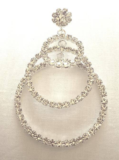 Set of Crystal Earrings - Triple Rings