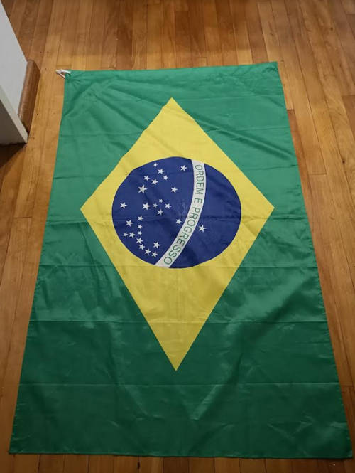 Vintage Brazil Football Jersey (Large) + Flag