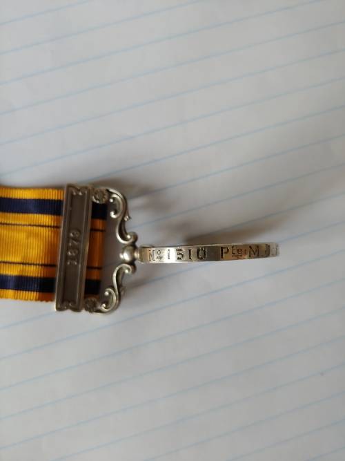 SAGS Zulu War medal M.J.Flood 57th foot