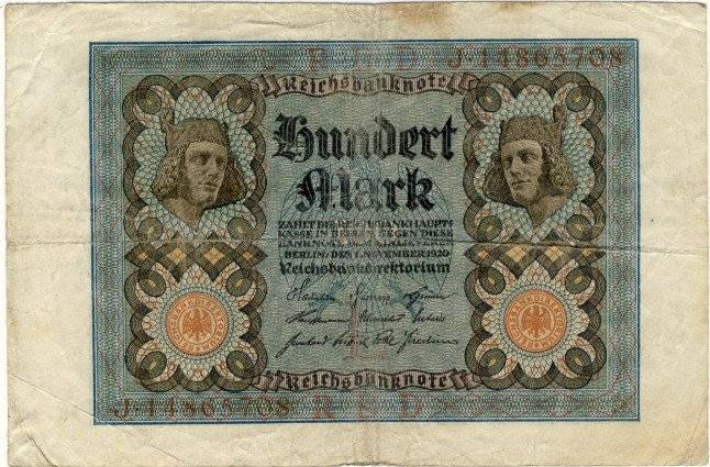 Germany - 100 Mark , 1920, One Hundred Mark Note, p69 b