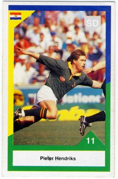 Sports Deck 1992 SA vs New Zealand, Pieter Hendriks, Springboks # 11, Trading Card