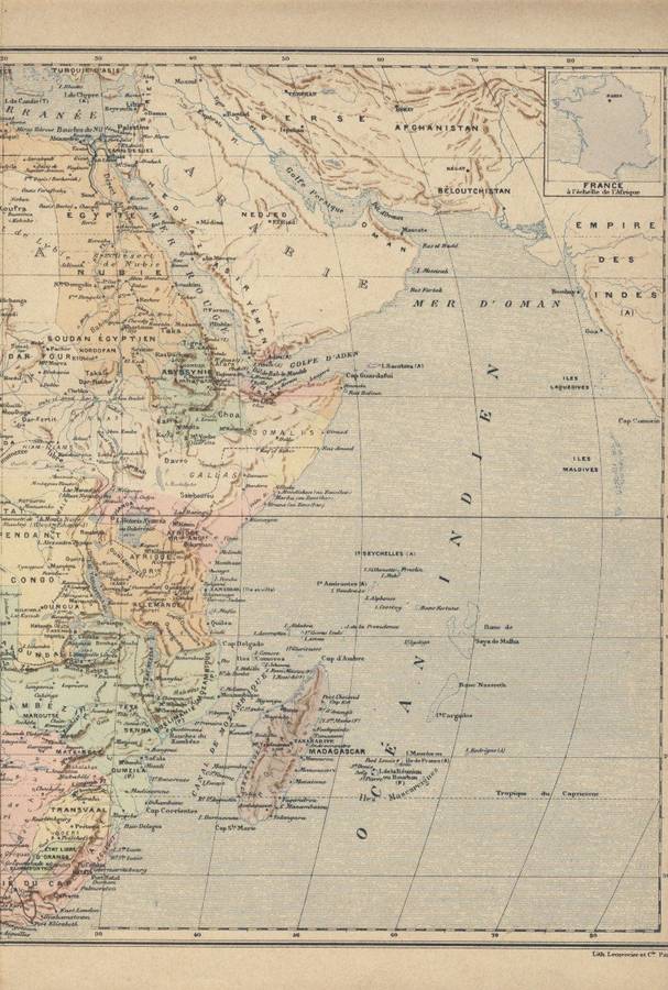 Late 1800's Map of Africa, Very Good condition, Original Map