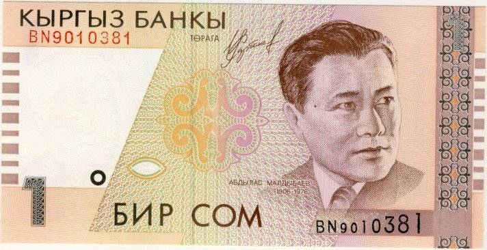 Kyrgyzstan - 1 Som, 1999, Crisp UNC., p15